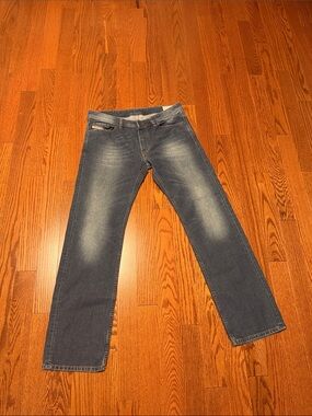 Diesel Straight-Leg Faded Blue Jeans